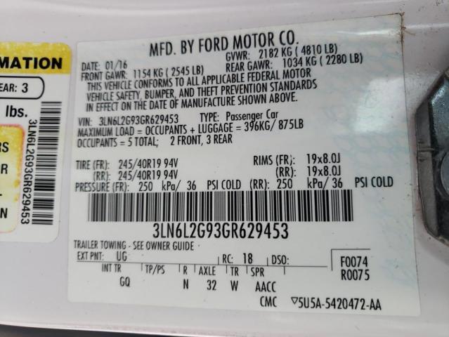 Photo 10 from auction – 2016 LINCOLN MKZ with VIN 3LN6L2G93GR629453
