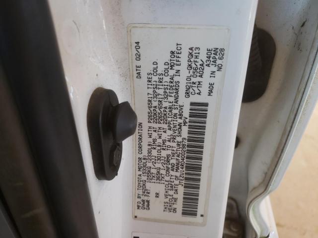 Zdjęcie 10 z aukcji – 2004 TOYOTA 4 RUNNER z VIN JTEZU14R040029879