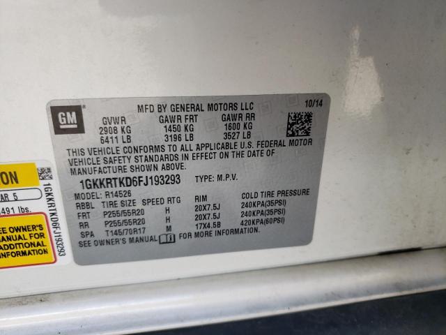 Photo 10 from auction – 2015 GMC ACADIA DEN with VIN 1GKKRTKD6FJ193293