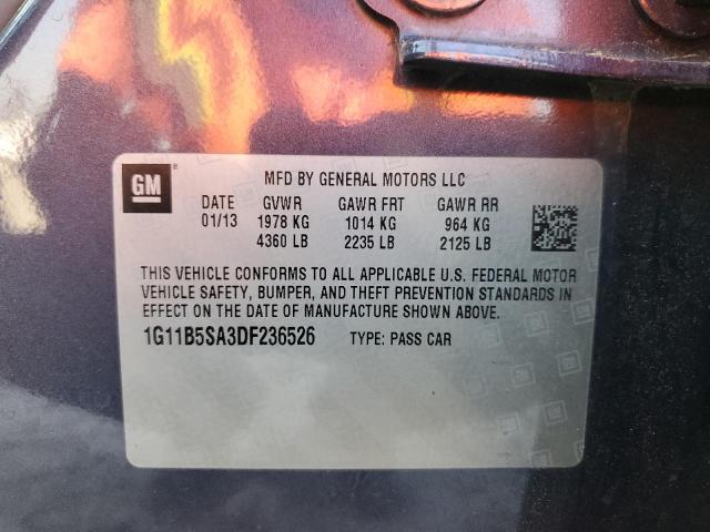 Photo 10 from auction – 2013 CHEVROLET MALIBU LS with VIN 1G11B5SA3DF236526