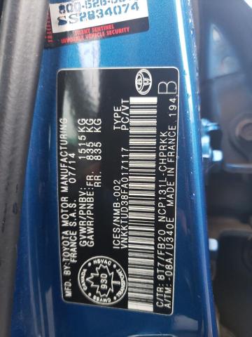 Photo 10 from auction – 2015 TOYOTA YARIS with VIN VNKKTUD38FA017117