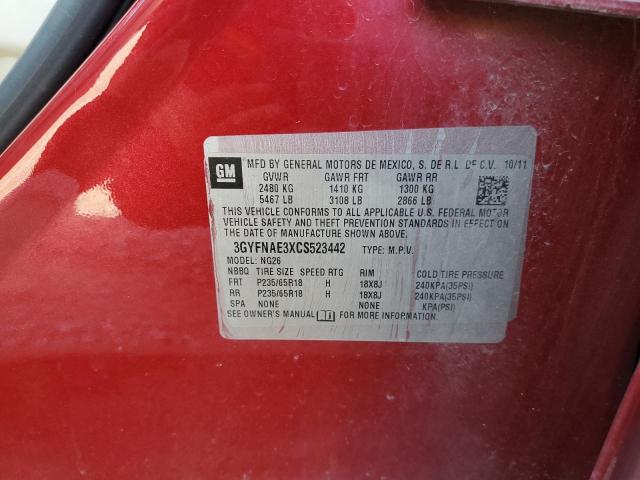 Photo 10 from auction – 2012 CADILLAC SRX LUXURY with VIN 3GYFNAE3XCS523442