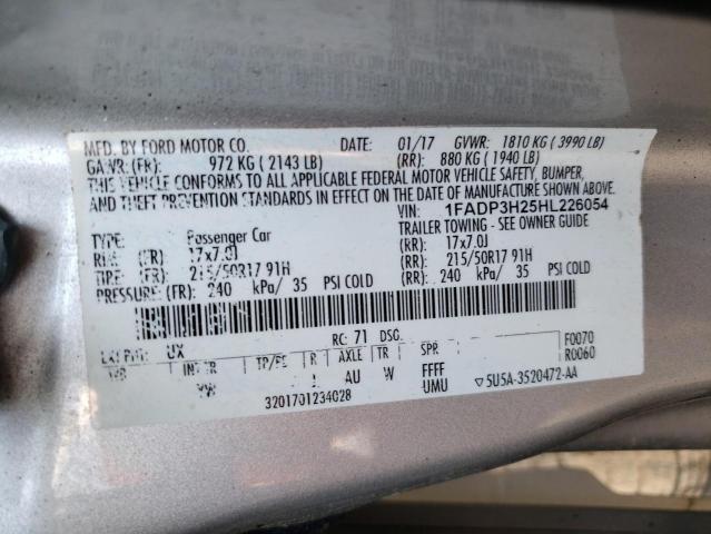 Photo 10 from auction – 2017 FORD FOCUS SEL with VIN 1FADP3H25HL226054