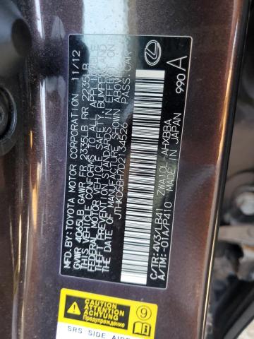 Photo 10 from auction – 2013 LEXUS CT 200 with VIN JTHKD5BH7D2134526