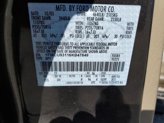Photo 10 from auction – 2006 FORD ESCAPE XLT with VIN 1FMCU93116KB47849