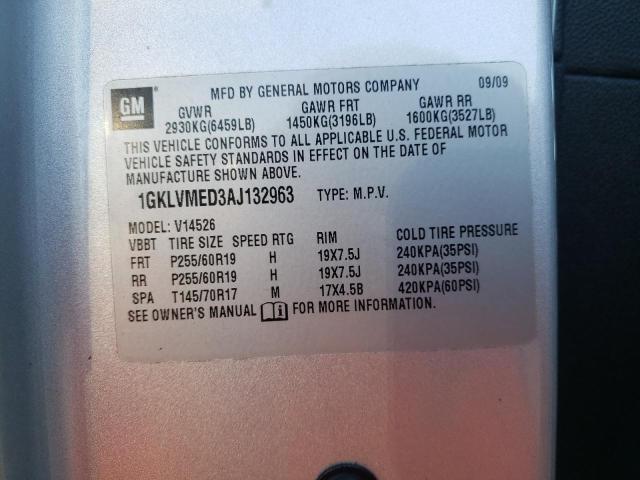 Photo 10 from auction – 2010 GMC ACADIA SLT with VIN 1GKLVMED3AJ132963