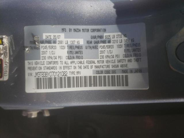Photo 10 from auction – 2007 MAZDA CX-9 with VIN JM3TB38Y070121082