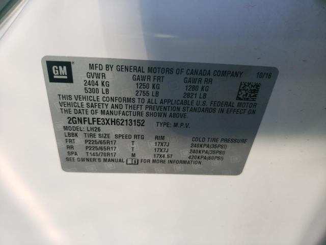 Photo 10 from auction – 2017 CHEVROLET EQUINOX LT with VIN 2GNFLFE3XH6213152