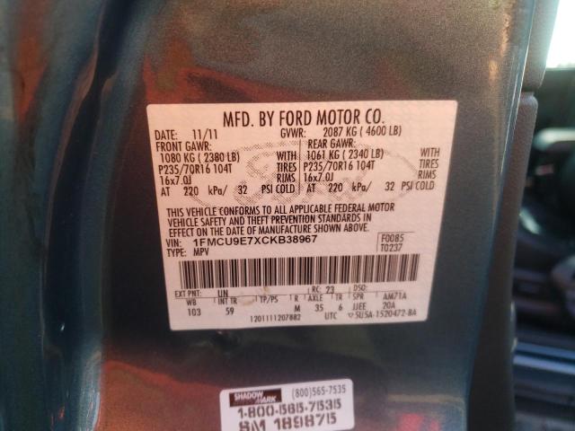 Photo 10 from auction – 2012 FORD ESCAPE LIM with VIN 1FMCU9E7XCKB38967