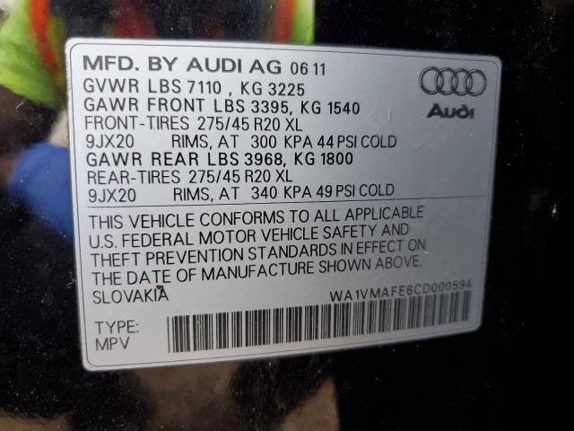 Photo 10 from auction – 2012 AUDI Q7 PRESTIG with VIN WA1VMAFE6CD000594