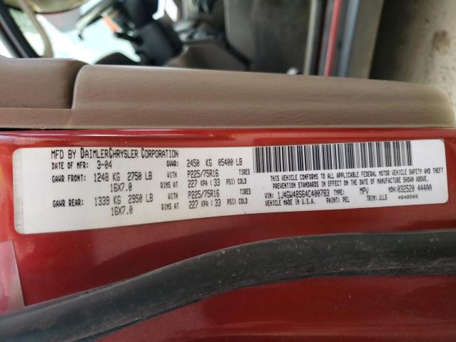 Photo 10 from auction – 2004 JEEP GRAND CHER with VIN 1J4GW48S64C400783