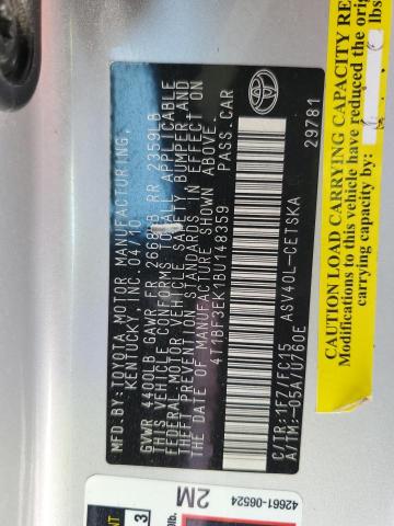 Photo 10 from auction – 2011 TOYOTA CAMRY BASE with VIN 4T1BF3EK1BU148359