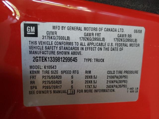 Photo 10 from auction – 2008 GMC SIERRA K15 with VIN 2GTEK133981299645