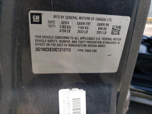 Photo 10 from auction – 2012 CHEVROLET IMPALA LTZ with VIN 2G1WC5E30C1213713