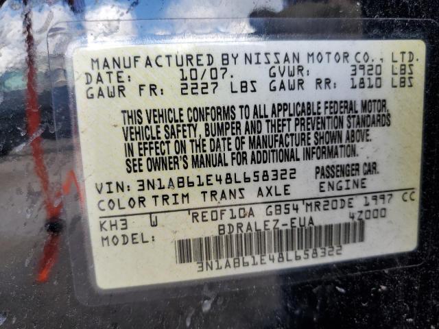 Photo 10 from auction – 2008 NISSAN SENTRA 2.0 with VIN 3N1AB61E48L658322