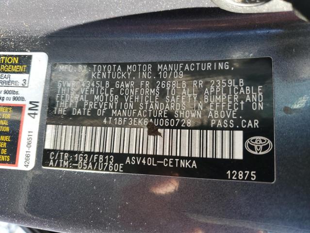 Photo 10 from auction – 2010 TOYOTA CAMRY BASE with VIN 4T1BF3EK6AU060728