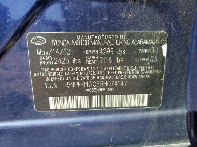 Photo 10 from auction – 2011 HYUNDAI SONATA GLS with VIN 5NPEB4AC5BH074147