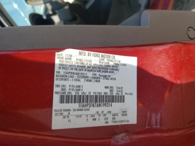 Photo 10 from auction – 2010 FORD FOCUS with VIN 1FAHP3FN7AW199314