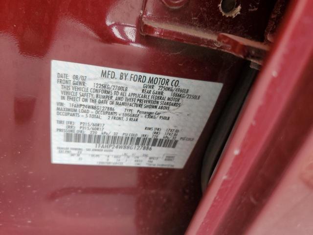 Photo 10 from auction – 2008 FORD TAURUS SEL with VIN 1FAHP24W88G127886