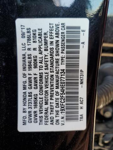 Photo 10 from auction – 2017 HONDA CIVIC with VIN 19XFC2F54HE077134
