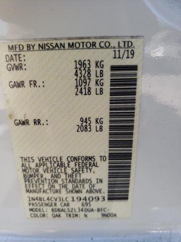Photo 10 from auction – 2020 NISSAN ALTIMA SR with VIN 1N4BL4CV3LC194093
