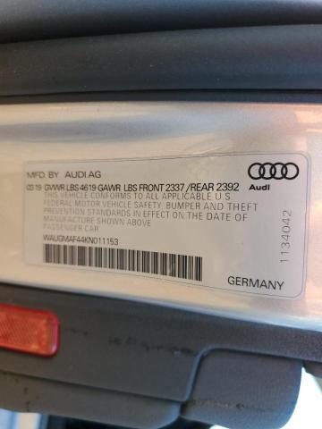 Photo 10 from auction – 2019 AUDI A4 PREMIUM with VIN WAUGMAF44KN011153