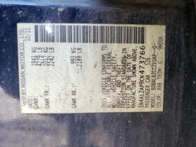 Photo 10 from auction – 2012 NISSAN ALTIMA BAS with VIN 1N4AL2AP9CN473766