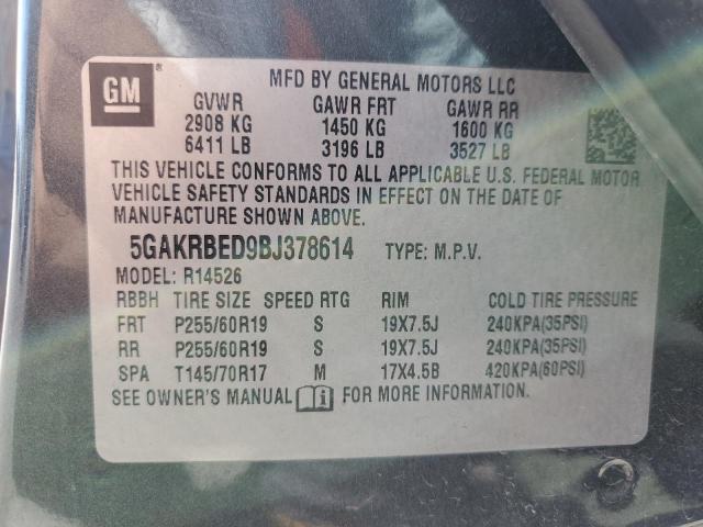 Photo 10 from auction – 2011 BUICK ENCLAVE CX with VIN 5GAKRBED9BJ378614