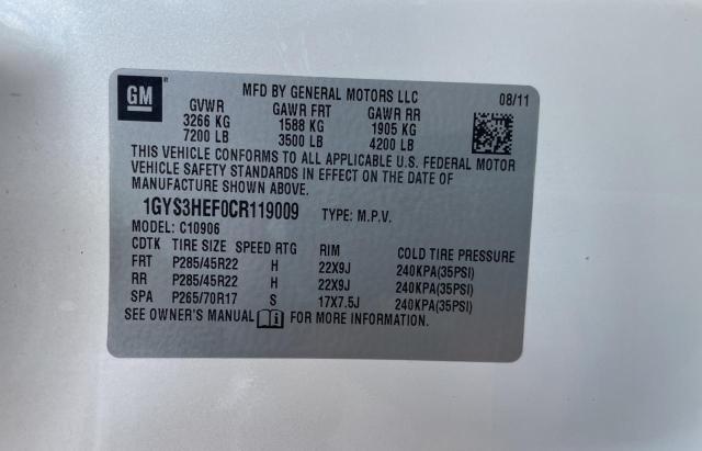 Photo 10 from auction – 2012 CADILLAC ESCALADE E with VIN 1GYS3HEF0CR119009