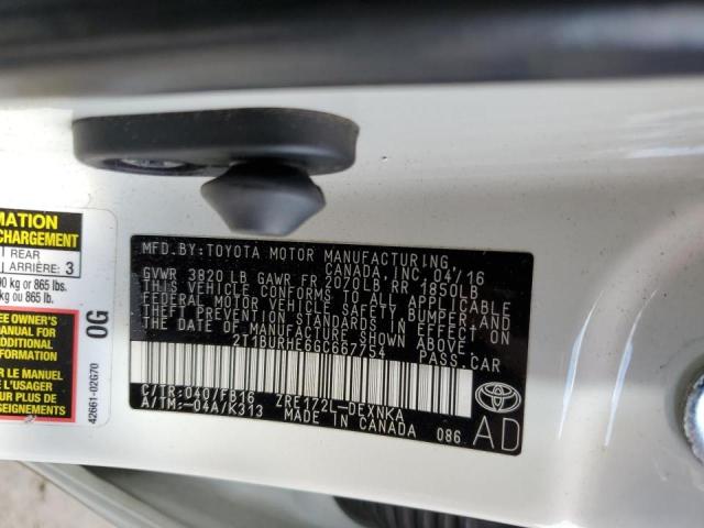 Photo 10 from auction – 2016 TOYOTA COROLLA L with VIN 2T1BURHE6GC667754