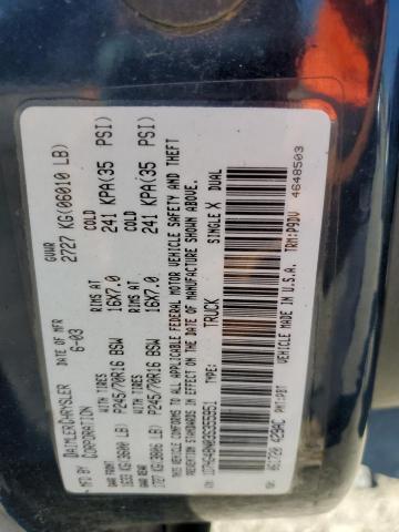 Photo 10 from auction – 2003 DODGE DAKOTA QUA with VIN 1D7HG48N03S355951
