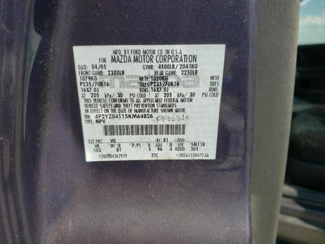 Photo 10 from auction – 2005 MAZDA TRIBUTE S with VIN 4F2YZ04115KM64826