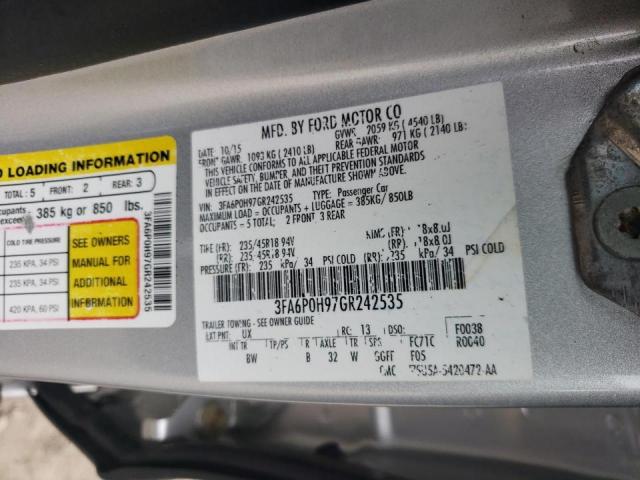 Photo 10 from auction – 2016 FORD FUSION SE with VIN 3FA6P0H97GR242535