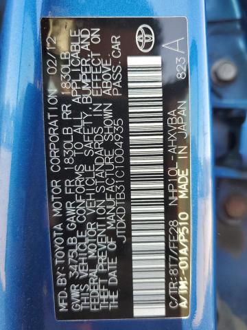 Photo 10 from auction – 2012 TOYOTA PRIUS C with VIN JTDKDTB31C1004935