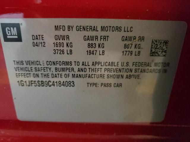 Photo 10 from auction – 2012 CHEVROLET SONIC LTZ with VIN 1G1JF5SB9C4184083