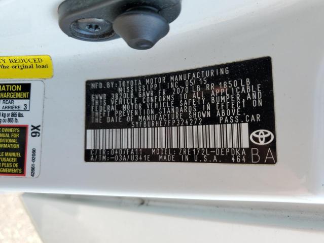 Photo 10 from auction – 2015 TOYOTA COROLLA L with VIN 5YFBURHE7FP324272