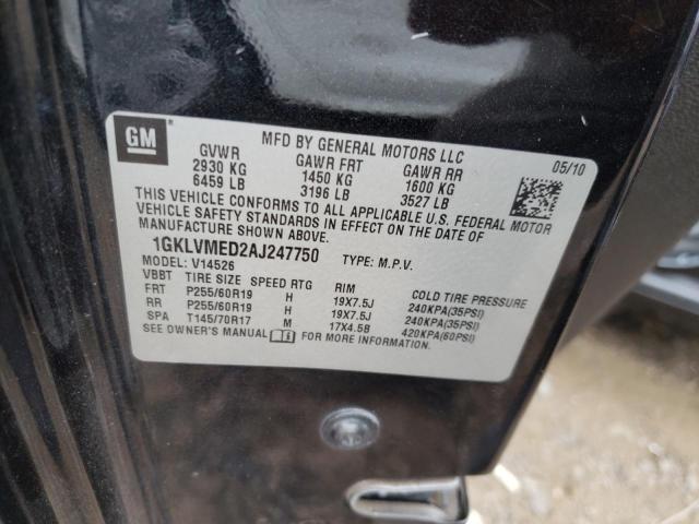 Photo 10 from auction – 2010 GMC ACADIA SLT with VIN 1GKLVMED2AJ247750