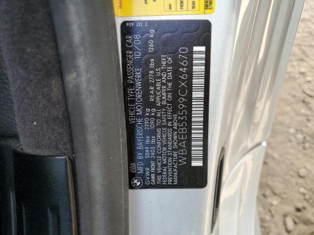 Photo 10 from auction – 2009 BMW 650 I with VIN WBAEB53599CX64670
