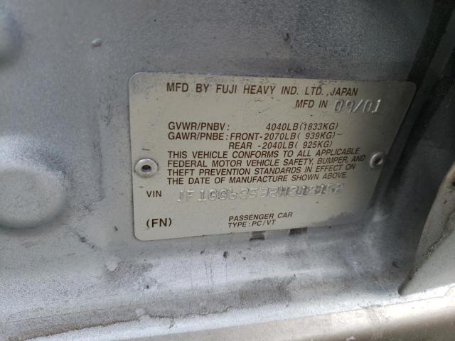 Photo 10 from auction – 2002 SUBARU IMPREZA OU with VIN JF1GG68532H818152