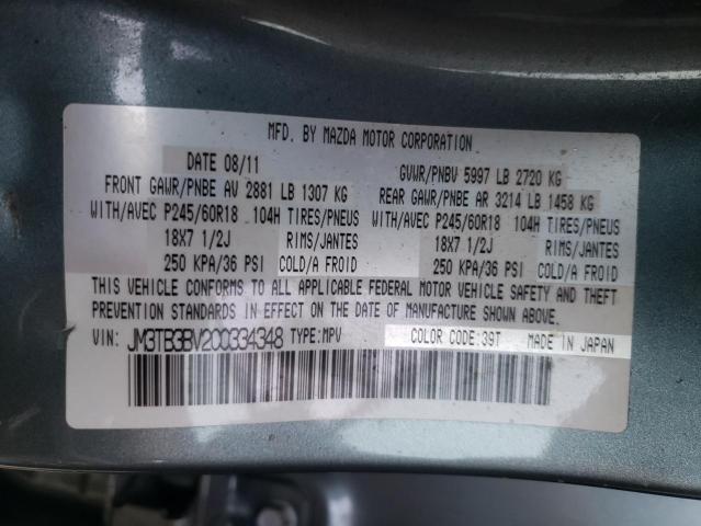 Photo 10 from auction – 2012 MAZDA CX-9 with VIN JM3TB3BV2C0334348
