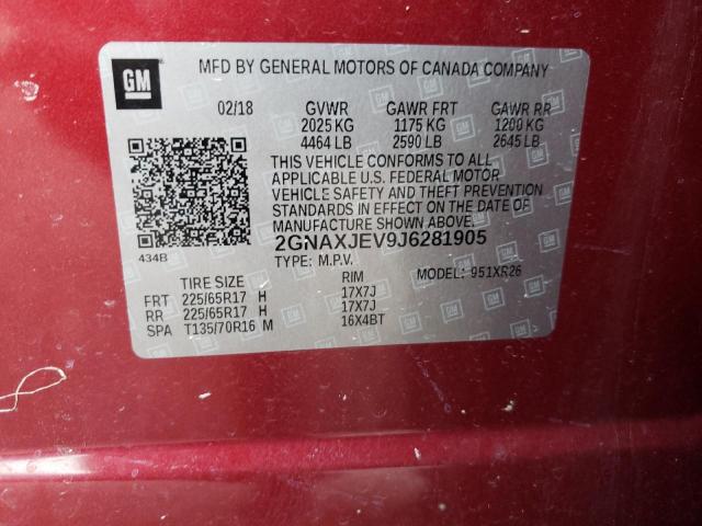 Photo 10 from auction – 2018 CHEVROLET EQUINOX LT with VIN 2GNAXJEV9J6281905