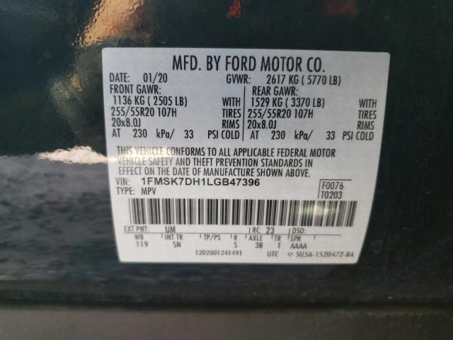 Photo 10 from auction – 2020 FORD EXPLORER X with VIN 1FMSK7DH1LGB47396
