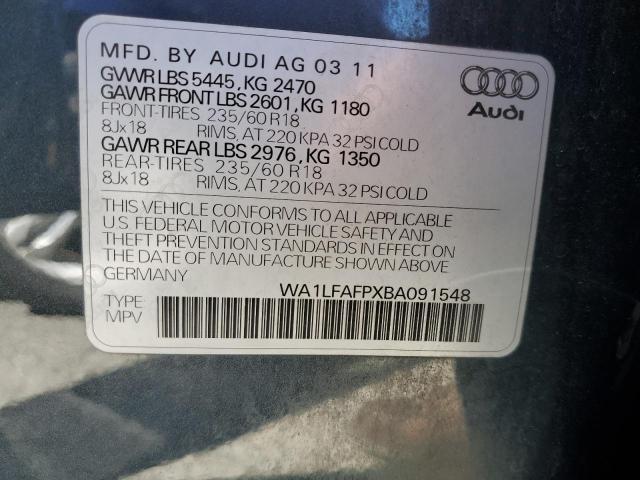 Photo 10 from auction – 2011 AUDI Q5 PREMIUM with VIN WA1LFAFPXBA091548