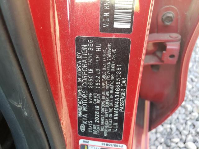 Photo 10 from auction – 2016 KIA RIO EX with VIN KNADN4A34G6651381