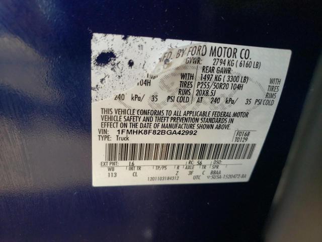 Photo 10 from auction – 2011 FORD EXPLORER L with VIN 1FMHK8F82BGA42992