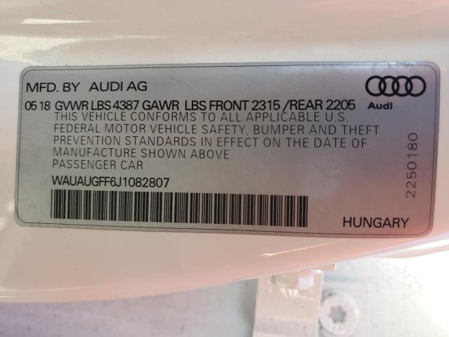 Photo 10 from auction – 2018 AUDI A3 PREMIUM with VIN WAUAUGFF6J1082807