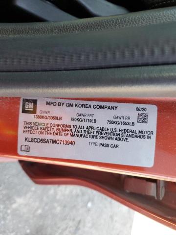 Photo 10 from auction – 2021 CHEVROLET SPARK 1LT with VIN KL8CD6SA7MC713940