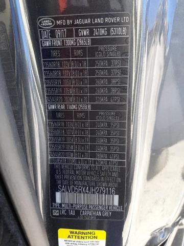 Photo 10 from auction – 2018 LAND ROVER RANGE ROVE with VIN SALVD5RX4JH279116