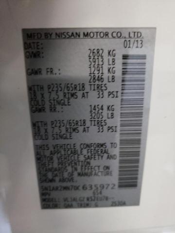 Photo 10 from auction – 2013 NISSAN PATHFINDER with VIN 5N1AR2MN7DC635972