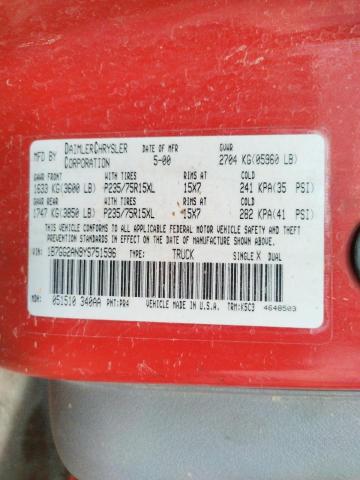 Photo 10 from auction – 2000 DODGE DAKOTA QUA with VIN 1B7GG2AN9YS751596